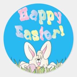 Happy Easter Bunny Rabbit Ronde Sticker