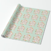 Happy Easter Bunny Rabbits Floral Cadeaupapier (Uitgerold)