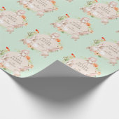 Happy Easter Bunny Rabbits Floral Cadeaupapier (Hoek)