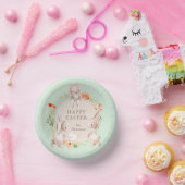 Happy Easter Bunny Rabbits Floral Papieren Kommen (Feest)