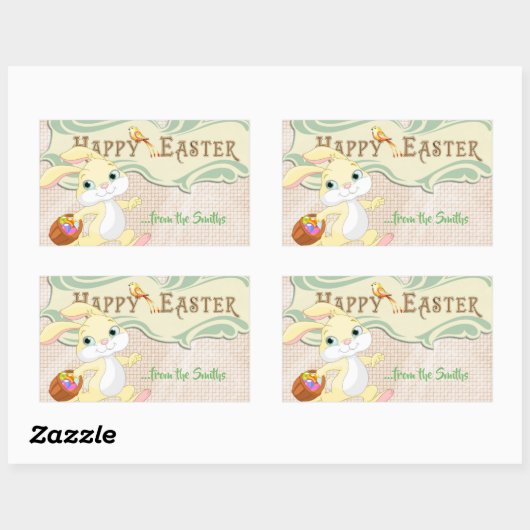 Happy Easter Bunny Rechthoekige Sticker (Vel)