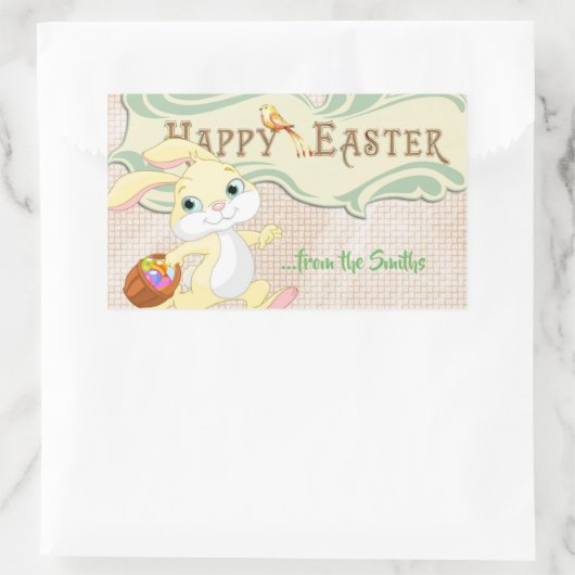 Happy Easter Bunny Rechthoekige Sticker (Tas)