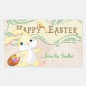 Happy Easter Bunny Rechthoekige Sticker (Voorkant)