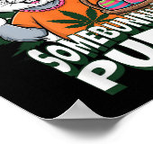 Happy Easter Bunny Roken Weed Joke Somebunnys Pu Poster (Hoek)