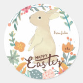 Happy Easter Bunny Ronde Sticker (Voorkant)