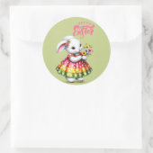 Happy Easter Bunny Ronde Sticker (Tas)