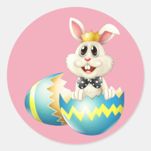 Happy Easter Bunny Ronde Sticker