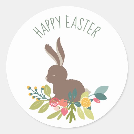 Happy Easter Bunny Ronde Sticker (Voorkant)