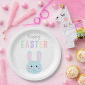 Happy Easter Bunny Schattige Eenvoudig Pastel Mode Papieren Bordje (Feest)