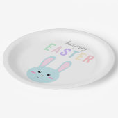 Happy Easter Bunny Schattige Eenvoudig Pastel Mode Papieren Bordje (Gekanteld)