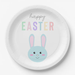 Happy Easter Bunny Schattige Eenvoudig Pastel Mode Papieren Bordje