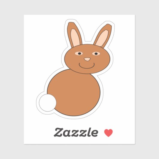 Happy Easter Bunny Shaped Sticker (Vel)