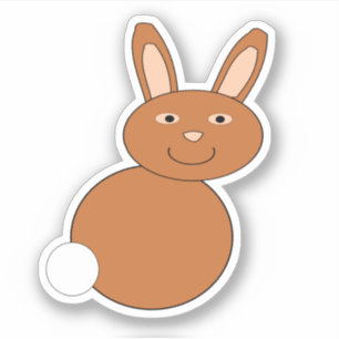 Happy Easter Bunny Shaped Sticker