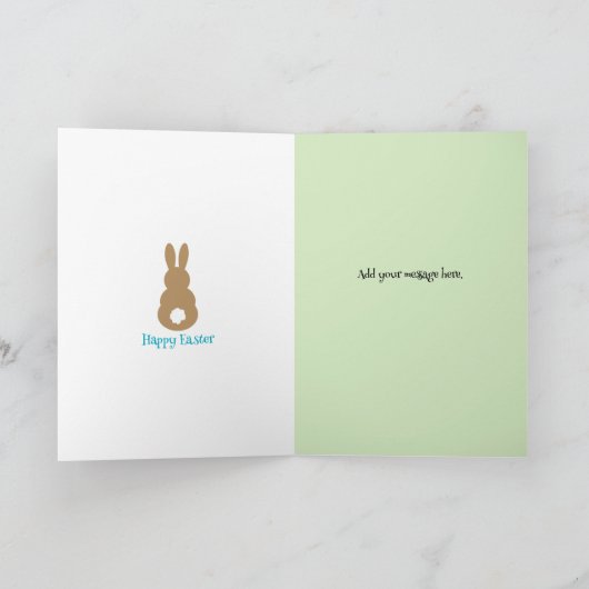 Happy Easter Bunny Silhouette Feestdagen Kaart (Binnen)