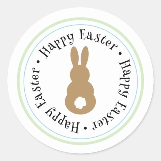 Happy Easter Bunny Silhouette Sticker (Voorkant)