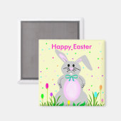 Happy Easter Bunny sjabloon magnet (Voorkant / Achterkant)