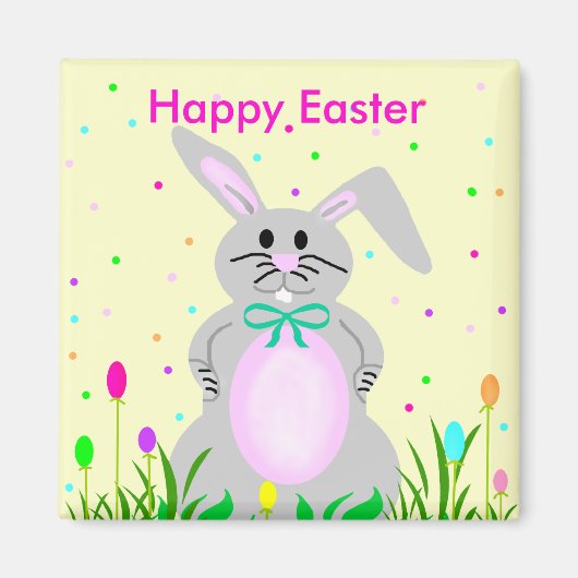 Happy Easter Bunny sjabloon magnet (Voorkant)