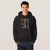 Happy Easter Bunny Skunk Easter Day Groovy Hoodie (Voorkant volledig)