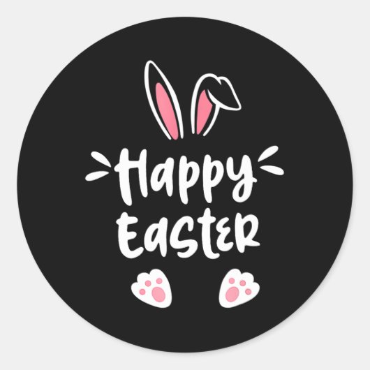 Happy Easter Bunny Spring Easter Egg Easter Mannen Ronde Sticker (Voorkant)