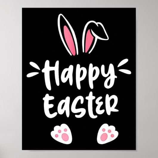 Happy easter bunny spring easter egg easter menHap Poster (Voorkant)
