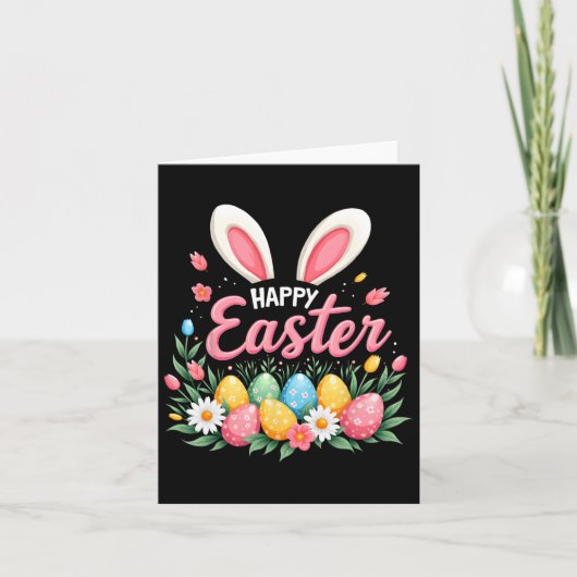 Happy Easter Bunny Spring Easter Egg Easter Vrouwe Kaart (Voorkant)
