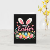 Happy Easter Bunny Spring Easter Egg Easter Vrouwe Kaart (Gele Bloem)