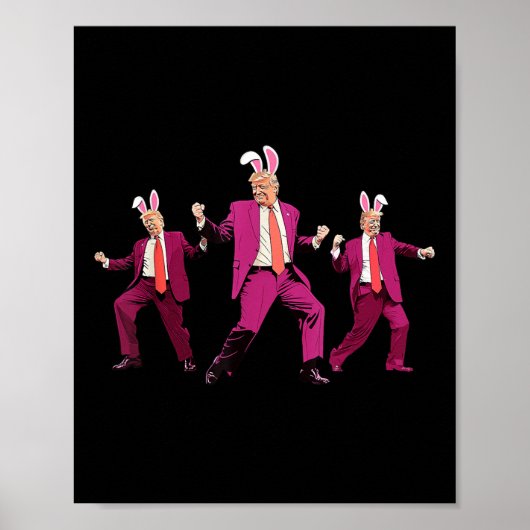 Happy Easter Bunny Spring Hunt Eieren Konijn Grapp Poster (Voorkant)