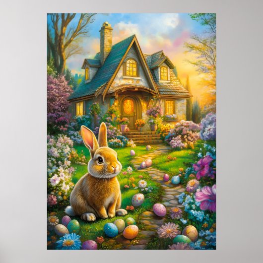 Happy Easter Bunny Spring Poster (Voorkant)