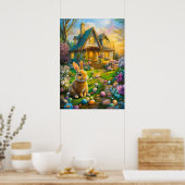 Happy Easter Bunny Spring Poster (Keuken)