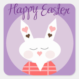 Happy Easter Bunny Square Sticker