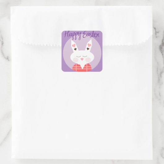 Happy Easter Bunny Square Sticker (Tas)