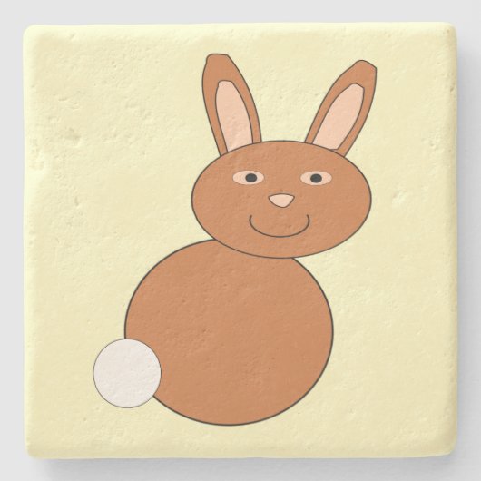 Happy Easter Bunny Stenen Onderzetter (Voorkant)