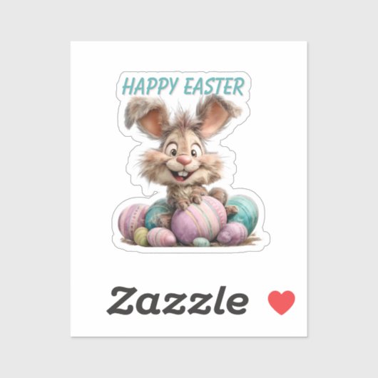 Happy Easter Bunny Sticker (Vel)