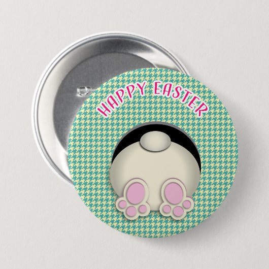 HAPPY EASTER bunny stuks BUTTON (Voorkant /achterkant)