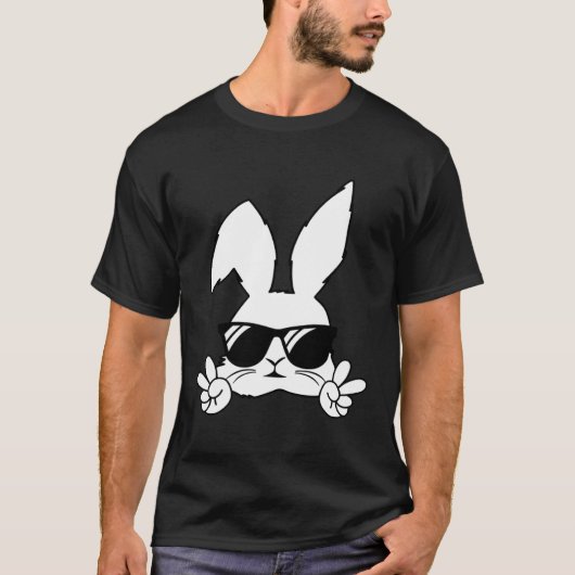 Happy Easter Bunny Sunglasses Rabbit Eggs Hunting T-shirt (Voorkant)