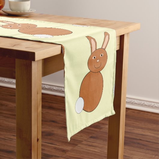 Happy Easter Bunny Table Runner Korte Tafelloper (Voorbeeld)