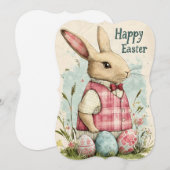 Happy Easter  Bunny Tekening Feestdagenkaart (Voorkant / Achterkant)