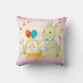 Happy Easter Bunny Throw Pillow Kussen (Voorkant)