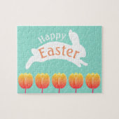 Happy Easter Bunny & Tulips Legpuzzel (Horizontaal)