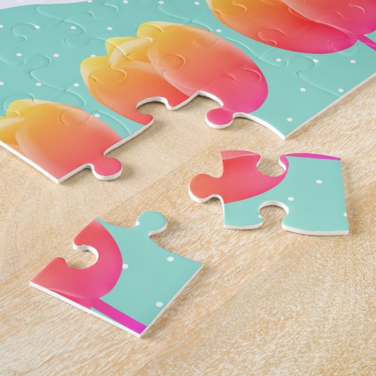 Happy Easter Bunny & Tulips Legpuzzel (Zijkant)