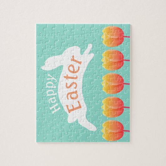 Happy Easter Bunny & Tulips Legpuzzel (Verticaal)