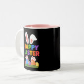 Happy Easter Bunny  Tweekleurige Koffiemok (Voorkant links)