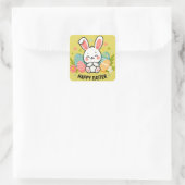 Happy Easter Bunny Vierkante Sticker (Tas)