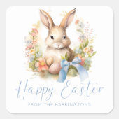 Happy Easter Bunny Vierkante Sticker (Voorkant)