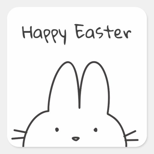 Happy Easter Bunny Vierkante Sticker (Voorkant)