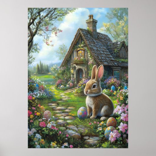 Happy Easter Bunny Wall Art Poster (Voorkant)