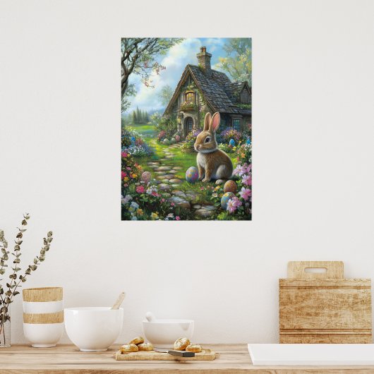 Happy Easter Bunny Wall Art Poster (Keuken)