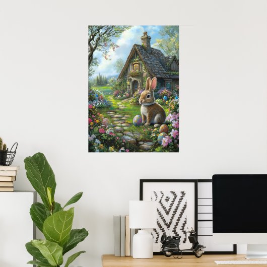 Happy Easter Bunny Wall Art Poster (Thuiskantoor)