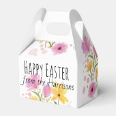 Happy Easter Bunny Waterverf Flowers Bedankdoosjes (Achterkant)