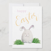 Happy Easter Bunny Waterverf Illustratie Feestdagenkaart (Voorkant)